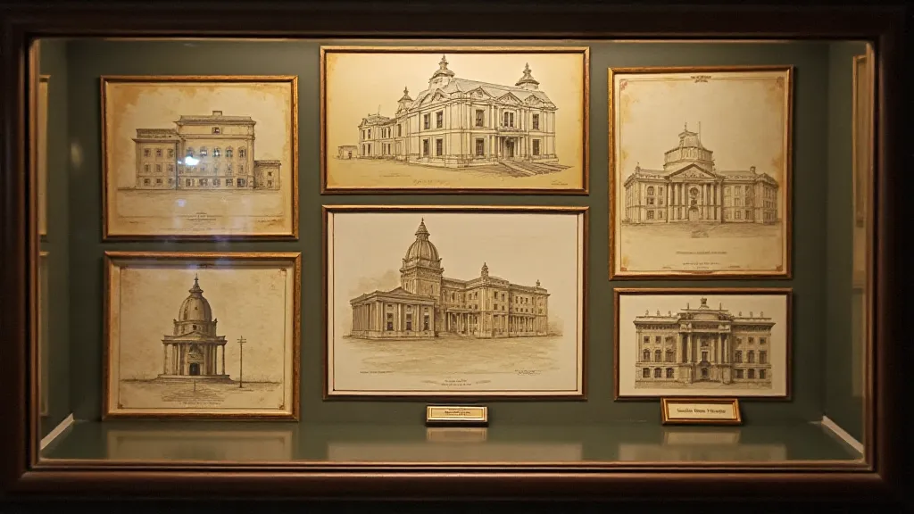 Architectural drawings display case