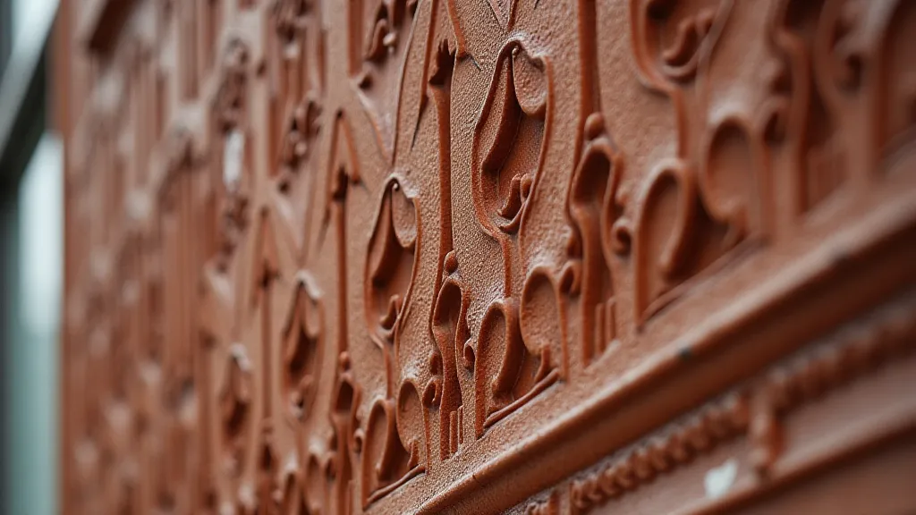 Art Deco terra cotta facade detail