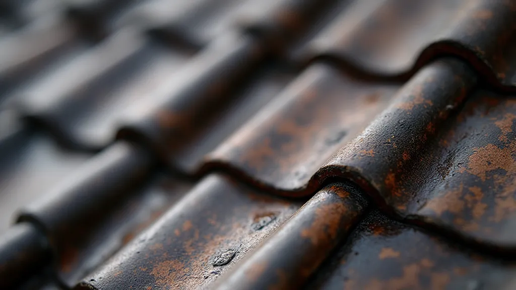 Close-up of a pagoda roof tile