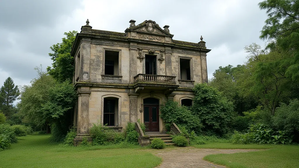 Ruined colonial plantation house