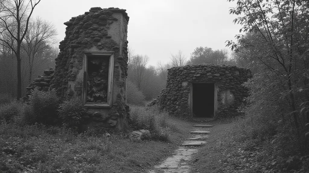 Dilapidated remains of a pneumatic structure